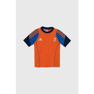 adidas Performance tricou de bumbac pentru copii JUVE TEEY culoarea portocaliu, cu imprimeu, IS5806 imagine