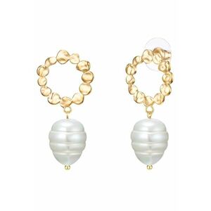 Cercei placati cu aur de 14K si decorati cu perle sintetice imagine