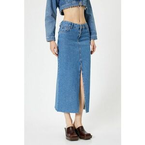 Fusta midi din denim cu slit frontal imagine