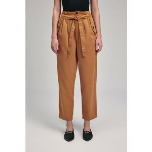 Pantaloni crop cu cordon imagine