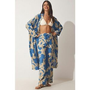 Set de chimono si pantaloni cu imprimeu imagine