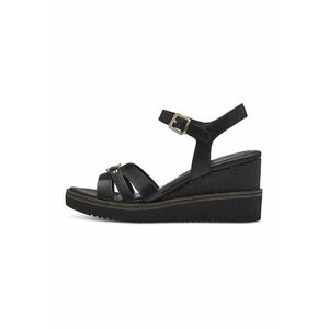 Sandale wedge cu detalii de piele imagine