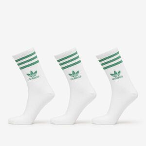 adidas Mid Cut Crew Sock 3-Pack White/ Preloved Green/ Mgh Solid Grey imagine