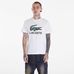 LACOSTE Cotton Jersey Signature Print T-Shirt White imagine