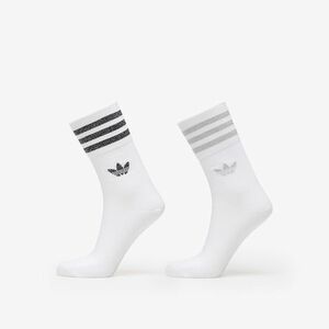 adidas Mid-Cut Glitter Crew Socks 2-Pack White/ Grey Two/ Black imagine