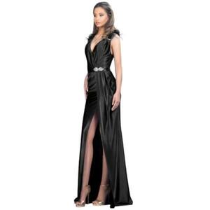 Rochie lunga de seara, fara maneci, culoare negru, marimea 36-S imagine