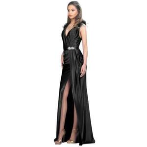 Rochie lunga de seara, fara maneci, culoare negru, marimea 44 imagine