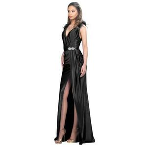 Rochie lunga de seara, fara maneci, culoare negru, marimea 42 imagine