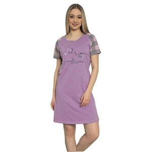 Rochie de lungime medie cu maneci scurte, culoare violet, marime M imagine