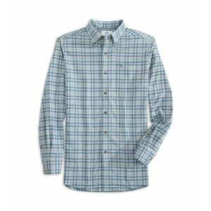 Imbracaminte Barbati Southern Tide Long Sleeve Flannel IC Lakewood Plaid Sport Shirt Heather Ultimate Grey imagine