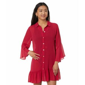 Imbracaminte Femei Lilly Pulitzer Linley Collared Coverup Poinsettia Red imagine