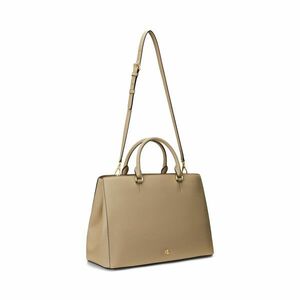 Genti Femei LAUREN Ralph Lauren Crosshatch Leather Large Hanna Satchel Birch Tan imagine