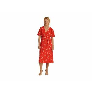 Imbracaminte Femei Lauren Ralph Lauren Floral Crinkled Georgette Dress OrangeCreamTan imagine