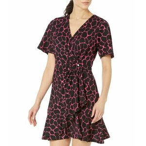 Imbracaminte Femei MICHAEL Michael Kors Giraffe Flutter Mini Wrap Dress Cerise imagine