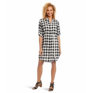 Imbracaminte Femei Karen Kane Check Shirtdress BlackWhite imagine