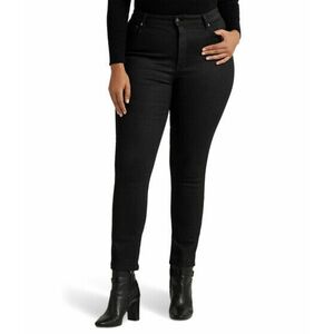 Imbracaminte Femei Lauren Ralph Lauren Plus-Size Coated High-Rise Skinny Ankle Jeans in Black Wash Black Wash imagine