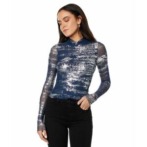 Imbracaminte Femei Ted Baker Sofiy Foil Print Mesh Top Navy imagine