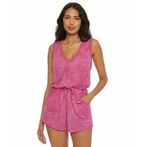 Imbracaminte Femei BECCA by Rebecca Virtue Beach Date Romper with pockets cover-up Vivid Pink imagine