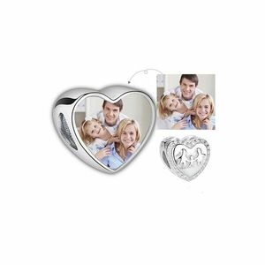 Talisman din argint Custom Photo Family Trio imagine