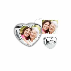 Talisman din argint Custom Photo Mom Heart imagine