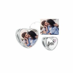 Talisman din argint Custom Photo Heart imagine