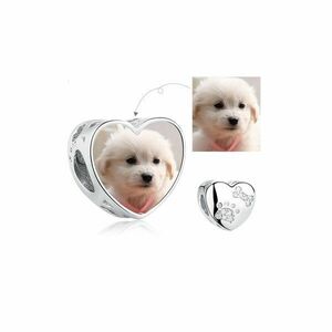 Talisman din argint Custom Photo Loving Puppy imagine