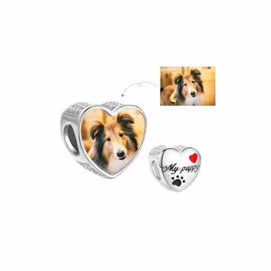 Talisman din argint Custom Photo Love My Puppy imagine