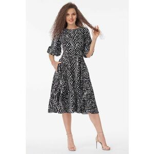 Rochie midi cu maneci bufante imagine