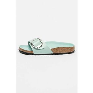 Birkenstock Papuci din piele femei, culoarea verde imagine