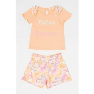 Set de tricou si pantaloni scurti cu model floral imagine