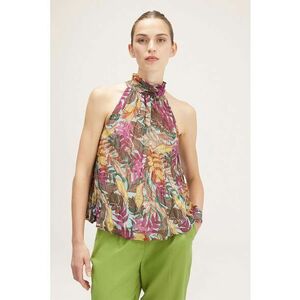 Bluza cu model floral si decolteu american imagine