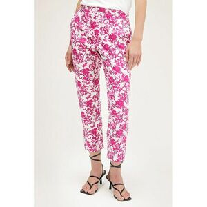 Pantaloni crop cu model floral imagine