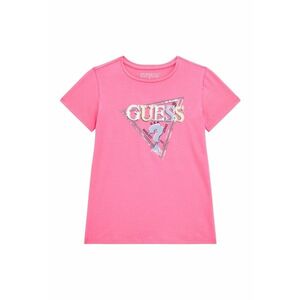 GUESS - Tricou cu logo si decolteu la baza gatului imagine