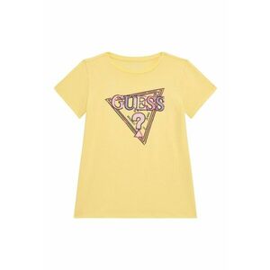 GUESS - Tricou cu logo si decolteu la baza gatului imagine