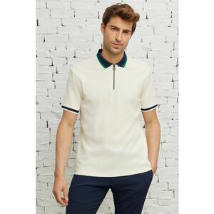 Tricou polo de bumbac cu fenta cu fermoar imagine