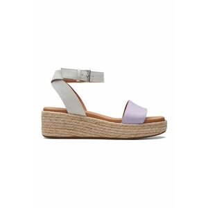 Sandale-espadrile din piele nabuc cu talpa wedge imagine