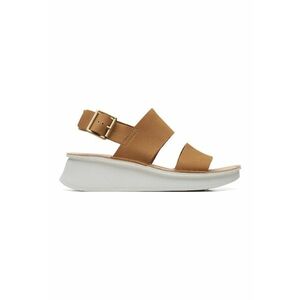 Sandale din piele nabuc cu talpa wedge imagine