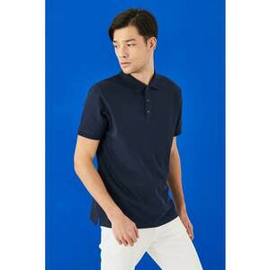 Tricou polo slim fit de bumbac imagine