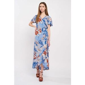 Rochie petrecuta cu imprimeu tropical imagine