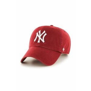 47brand șapcă de baseball din bumbac MLB New York Yankees culoarea roșu, cu imprimeu B-RGW17GWS-RZ imagine