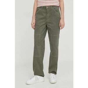 Pepe Jeans pantaloni Betsy femei, culoarea verde, drept, medium waist imagine