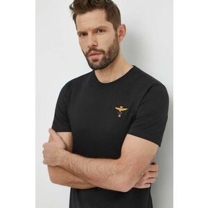 Aeronautica Militare tricou din bumbac barbati, culoarea negru, cu imprimeu imagine