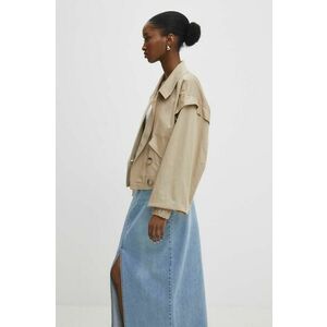 Answear Lab geaca femei, culoarea bej, de tranzitie, oversize imagine