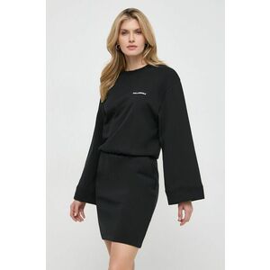 Karl Lagerfeld rochie din bumbac culoarea negru, mini, evazati imagine