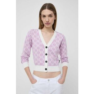 Karl Lagerfeld cardigan femei, culoarea violet, light imagine