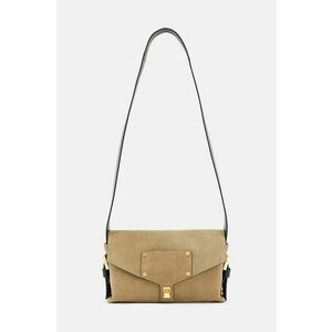 AllSaints geanta de mana din piele intoarsa MIRO SATCHEL culoarea bej, W071XA imagine