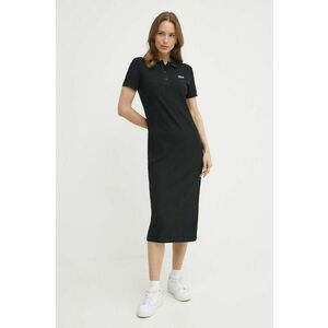 Lacoste rochie culoarea negru, midi, drept imagine