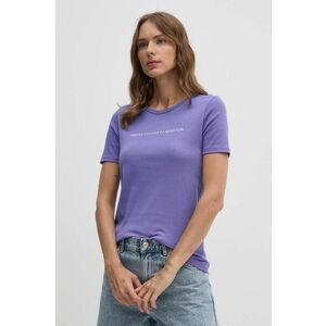 United Colors of Benetton tricou din bumbac femei, culoarea violet imagine