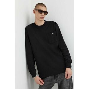 Dickies longsleeve din bumbac culoarea negru, neted imagine