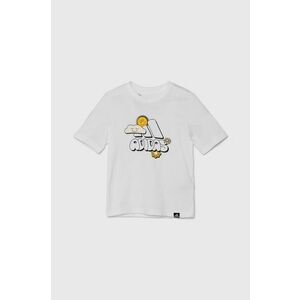 Adidas Tricou de bumbac pentru copii culoarea alb, cu imprimeu imagine